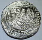 1500 s Shipwreck Philip Ii Spanish Bolivia 2 Reales Genuine Colonial Cob 2r Coin