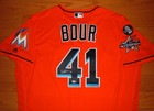 Miami Marlins Justin Bour Game Issued Un Worn 2017 Jersey W 3 Patches  phillies 