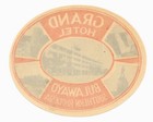 Orig 1960 s Grand Hotel - Bulawayo  Southern Rhodesia - Baggage - Luggage Label