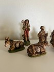 Vintage Christmas Nativity Set 9 Hand Painted Resin Figures Made Italy 1 5-5 5 