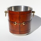 Genuine Leather   Brass Champagne Bucket   Ice Bucket Barware