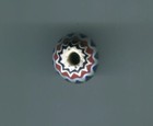 African Trade Beads Vintage Antique Venetian Glass 6 Layer Blue Chevron 30x21mm