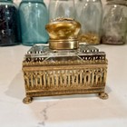 Antique French Ink Well Crystal Glass Body Gilt Bronze Work 3    Late 19th Century