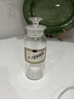 Antique Apothecary Pharmacy Bottle Medicine Glass Label P  Sennae 8 Inches