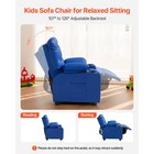 Uimoso Kids Reclining Chair Pu Leather Toddler Recliner 2 Cup Holder   4 Pocket