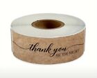360 Total Pcs Sticker Seals Roll Brown Kraft Paper Thank You        Rectangle New