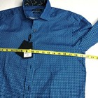 Bugatchi Shaped Fit Blue Plaid Long Sleeve Button Down Dress Shirt Size S Ct