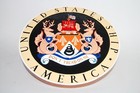 Cv-66 Uss America Plaque  14   Mahogany  Navy