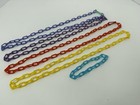 1980 s Vintage Plastic Clip-on Bell Charm Necklace 67 Charms 100    Long Rare  Lot