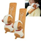 2pcs Cute Car Seat Belt Pad  Seatbelt Covers For Kids  Plush Brown Cartoon Dog
