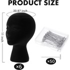 6pcs Foam Wig Head Set With 50 T Pins  11  Mannequin Head For Hair   Hat Display
