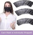 100 Pcs Black Face Mask Mouth   Nose Protector Respirator Masks Usa Seller