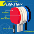 Ping Pong Paddles Set 2 Table Tennis Racket With 3 Star Ping Pong Balls 3  retra