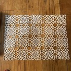 Vtg Hand Crochet Lace Placemats Ecru Beige Cotton Tray Cloth Doily 12x18    Lot 10