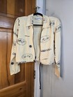 Vintage Betsy s Things 80s Bolero Jacket Yellow And Blue Zip Front Sz M Petite