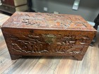 Vintage Chinese Hand Carved Camphor Wood Chest Box Storage Trunk 18   