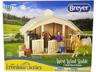 Breyer Freedom Series West Wind Stable 3-stall Wood Horse New
