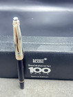 Montblanc Meisterstuck Black   Silver Body   Bronze Clip Ballpoint Pen Black Ink