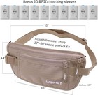 Money Belt Travel Women Men Slim Hidden Travel Wallet With Rfid Blocking Beige