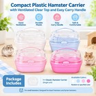 Portable Hamster Travel Carrier With Clear Top  Handle And Ventilation Holes