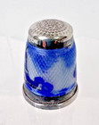 Stunning German Sterling Enamel Thimble Blue White Dutch Windmill Scene Great Sh