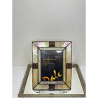 Beautiful Vintage Beige And Brown Dale Tiffany Stain Glass Frame Size 5 By 7  Ge