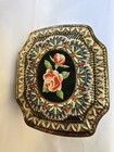 Vtg Floral Multicolor Tin Daher Mosaic Colorful Textured Made In England Hinged