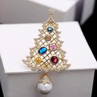 Woman s Beautiful Multi-color Christmas Tree Gift Brooch Pin Zircon Crystal 