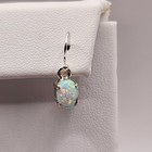 925 New Sterling Silver Drop Dangle Earrings White Lab Created Opal 8mm