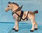 Beautiful Monrovia Hagen Renaker White Draft Horse In Harness