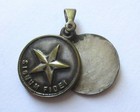 Vintage Mutien Marie Relic Slide Locket Star Signum Fidei Silver Over Brass