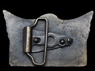 Kk23163 Very Cool Vintage 1970s   wings    band  Souvenir Brasstone Belt Buckle