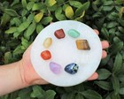 Selenite Charging Station     6  Round Polished Plate   Large Crystal Charging