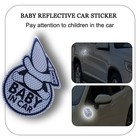 Reflective Baby In Car Sign  Safety Warning Sticker  Durable  Waterproof - White