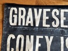 C1920 Vintage Coney Island-gravesend Brooklyn Nyc Antique Subway Train Roll Sign