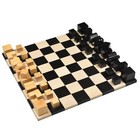 1923 Bauhaus Combo Chess Set - Ebonised Boxwood Chess Pieces   Ebony Chess Board