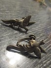 Vintage Mexico Taxco Sterling Silver Art Deco Tropical Bird Screw Back Earrings
