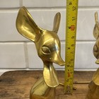 Vintage Mcm Solid Brass Mouse Figurine Big Ears Long Tail 5-1 4    Tall Set Of 2