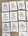 15 Vintage Embroidered Cotton Kiddie Quilt Block Nursery Rhymes Bo Peep