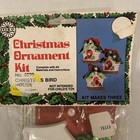 Vintage Holiday  Ornament Kit Christmas Bird House Pin Sequin Bead New