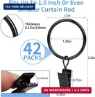 Curtain Rings With Clips  42 Pack Metal Drapery Rings With Clips Hooks Hangers F