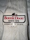 Vtg 1970s Deadstock Bonnie Doon Coco Cable Knit Knee High Socks White Cotton