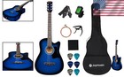 Beginner-friendly 38-inch Blueburst Acoustic Guitar With Full Accessory Bundle