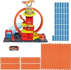 Hot Wheels City Toy Car Track Set  Super Loop Fire Station   1 64 Scale