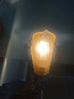 Pair  Antique Art Deco Slip Glass Shade Wall Sconce Light Fixtures