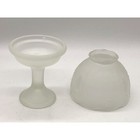 Vintage Frosted Glass Fairy Lamp Candleholder Winter Floral Pattern