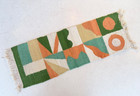 Mid Century Textile Modern Handwoven Wool Tapestry Wall Art Abstract Geometric