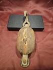 Vintage Wood And Metal Block And Tackle Pulley Single Wheel Farm Tool