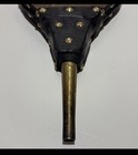Vtg Mcm 15  Fireplace Bellows Air Blower Wood   Leather W gold Colored Eagle