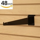 New 12  Slatwall Knife Shelf Brackets With Lip - Black 48pk